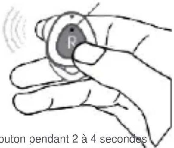 R outon pendant 2 à 4 secondes