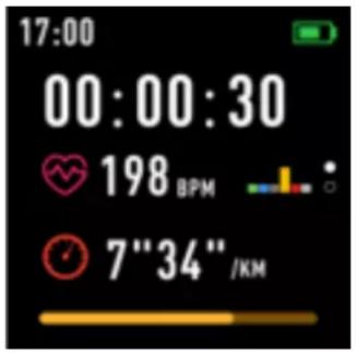 17:00 00:00:30 198 BPM 7"34"/KM