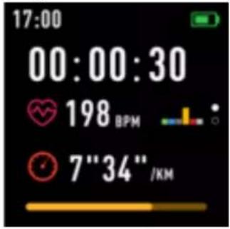 17:00 00:00:30 198 BPM 7"34"/KM