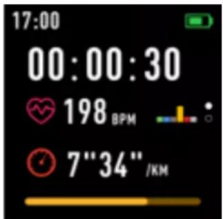 17:00 00:00:30 198 BPM 7"34"/KM