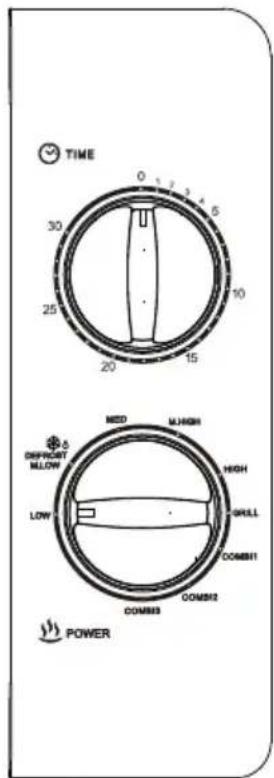 TIME 0 1 2 3 4 5 30 25 20 15 10 NED M.HIGH DIFFICENT MLOW HIGH LOW GRILL COMB1 COMB2 COMB3 COMB4 POWER