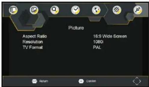 DENVER MT-980T2H - Video-asetukset - 1