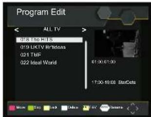 Program Edit ALL TV 018 Line HLS 019 LXTV BhIdeas 021 TMF 022 Ideal Ward 01:00:01:00 17:00-19:00 StarDate Main Set Back Update AV Arm Greens