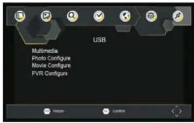 USB Multimedia Photo Configure Movie Configure FVR Configure