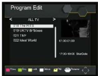 Program Edit ALL TV 018 The FltS 019 UKTV BltSces 021 TM* 022 Ideal World 01:30:01:00 17:00-19:00 StarDate