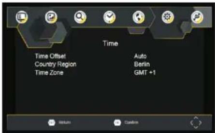 Time Time Offset Country Region Time Zone Auto Berlin GMT +1 Return Cancel