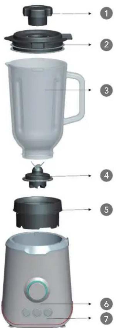 WILFA Smooth BL-1000S - Beskrivelse av deler - 1
