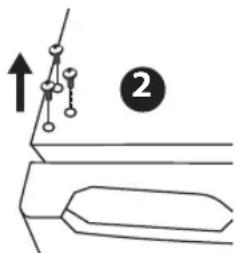 Diagram showing a mechanical or electrical component with an upward arrow and labeled step number 2