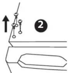 Diagram showing a mechanical or electrical component with an upward arrow and labeled step number 2