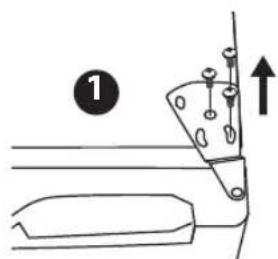 Technical diagram showing a mechanical assembly with labeled component 1 and an upward arrow indicating direction
