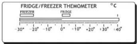 FRIDGE/FREEZER THEMOMETER °C FREEZER FRIDGE 1 -30° -20° -10° 0° +10° +20° +30° +40°
