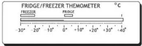 FRIDGE/FREEZER THEMOMETER °C FREEZER FRIDGE -30° -20° -10° 0° +10° +20° +30° +40°