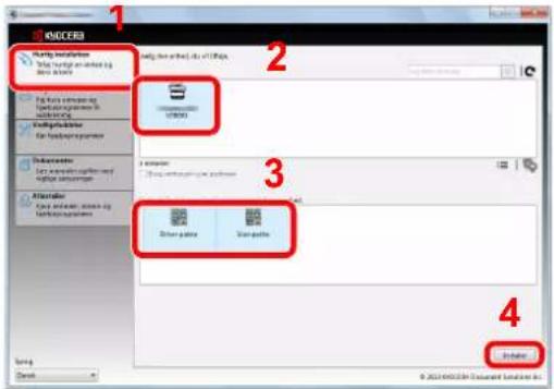 KYOCERA ECOSYS P7040cdn - Installér ved hjælp af [Hurtig installation]. - 1
