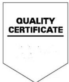 QUALITY CERTIFICATE