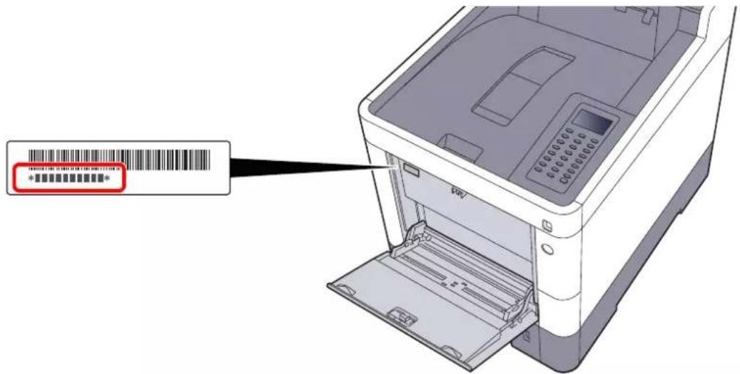 KYOCERA ECOSYS P7040cdn - Kontrol af maskinens serienummer - 1