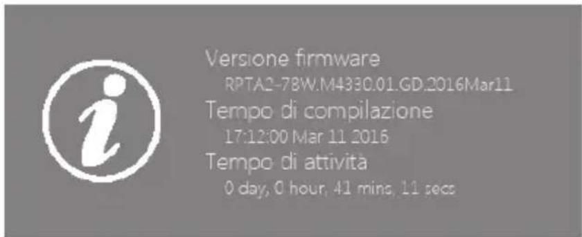 Versione firmware RPTA2-78W.M4330.01.GD.2016Mar11 Tempo di compilazione 17:12:00 Mar 11 2016 Tempo di attività 0 day, 0 hour, 41 mins, 11 secs