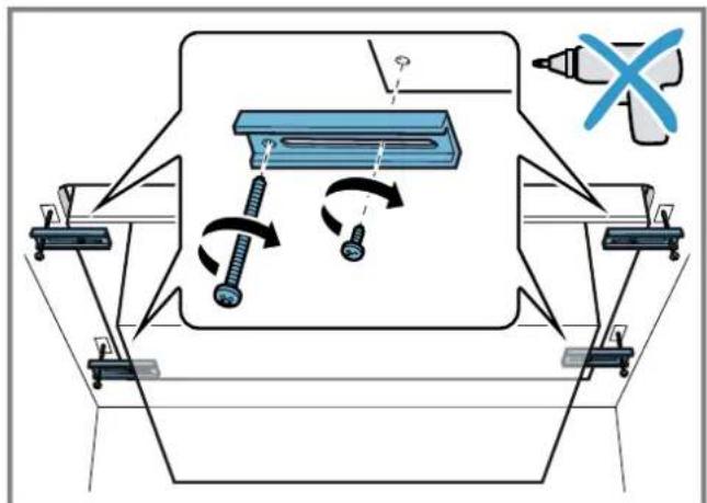 Diagram illustrating mechanical assembly with labeled components and motion arrows, including a tool and cross symbol.