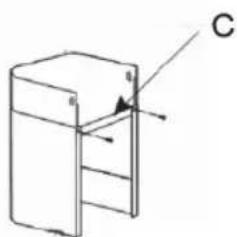 Simple line drawing of a 3D rectangular prism with labeled point C and internal lines (no text or symbols beyond label)
