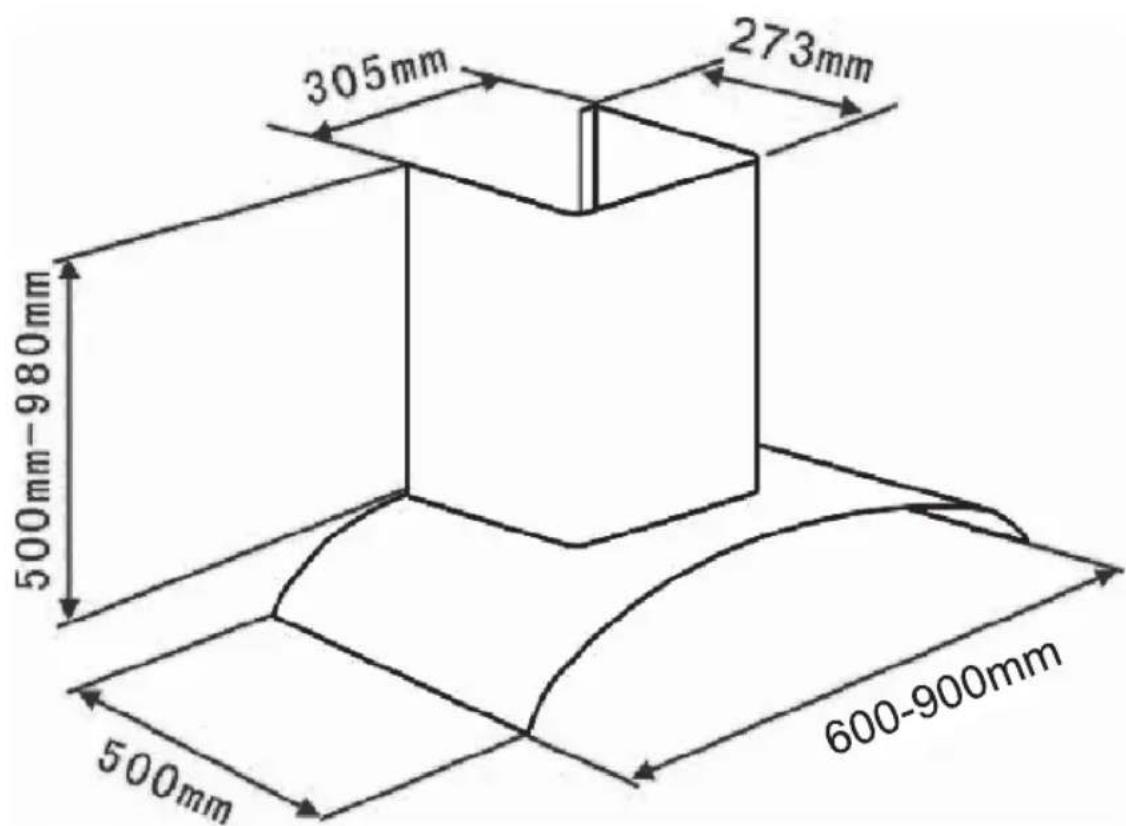 305mm 273mm 500mm-980mm 500mm 600-900mm