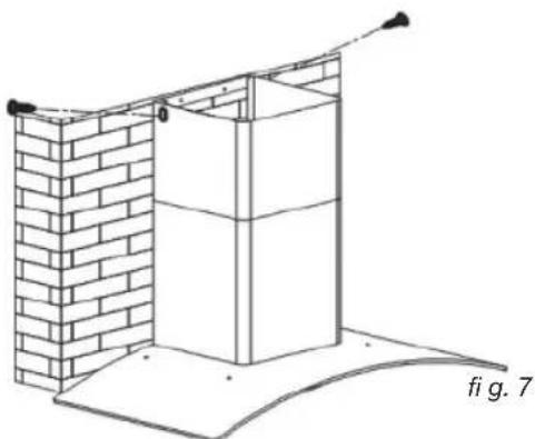 Architectural diagram of a brick wall structure with a support structure, labeled 'fi g. 7' (no text or symbols on the diagram itself)