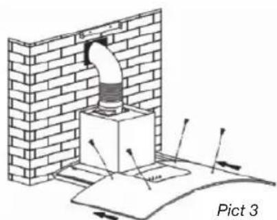 Diagram of a brick wall with a light bulb mounted on a box, showing structural components and directional arrows (no text or symbols)