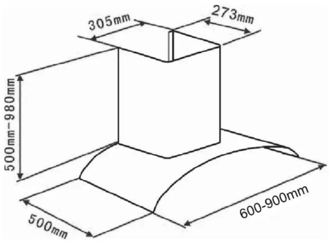 305mm 273mm 500mm-980mm 500mm 600-900mm