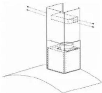Pure technical line drawing of a mechanical assembly with no text, numbers, or symbols