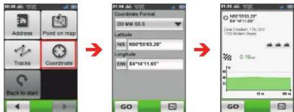 Address Point on map Tracks Coordinate Back to start Coordinate Format DO MM 55.5 Latitude NS N50°55'63.29" Longitude EW E4°14'11.65" GO GO N50°55'63.29" E4°14'11.65" Zone: Standard 179 (320) (120 Modern Area) 0.19m 10 m 100 m