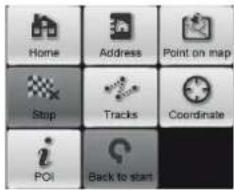 Home Address Point on map Stop Tracks Coordinate i Back to start