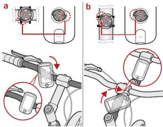 Diagram illustrating bicycle seatbelt usage and hand positioning, showing step-by-step states of device placement and movement.