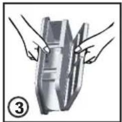 Illustration of hands holding a metallic object with a numbered label (3) in the corner, no text or symbols present.