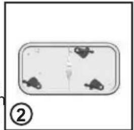 Simple diagram with a rectangular frame containing four small figures inside, no text or symbols present.