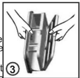 Illustration of hands holding a metallic object with a numbered label (3) below, no text or symbols present.