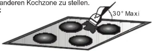 anderen Kochzone zu stellen. 30° Maxi