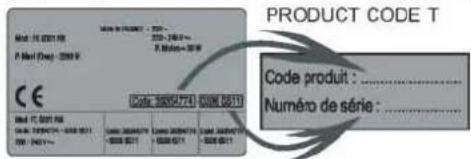 PRODUCT CODE T Code produit : ..... Numéro de série : ..... CE Code 10000148 CE : 10000148 CODE 10000148 - 2000 2000 - 2400 P Mail : 30 W 2000 - 2400 P Mail : 30 W 2000 - 2400 2000 - 2400 2000 - 2400 2000 - 2400 2000 - 2400 2000 - 2400 2000 - 2400 2000 - 2400 2000 - 2400 2000 - 2400
