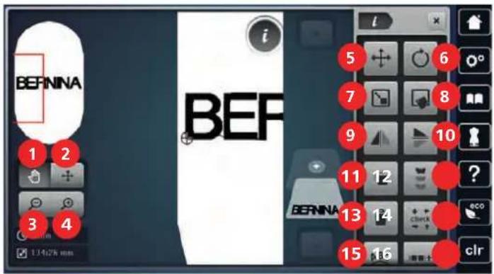 BERNINA 790 Plus - Oversigt redigere broderimotiv - 1