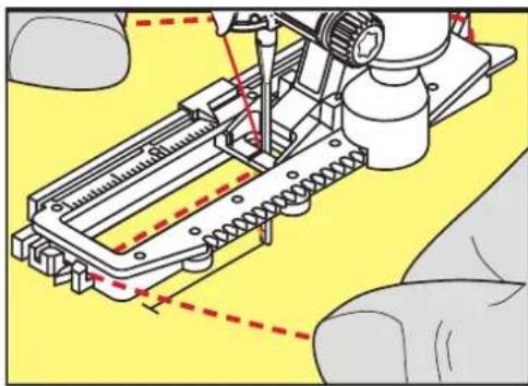 BERNINA 480 - Brug indlægstråd i automatisk knaphulsfod nr. 3A - 1
