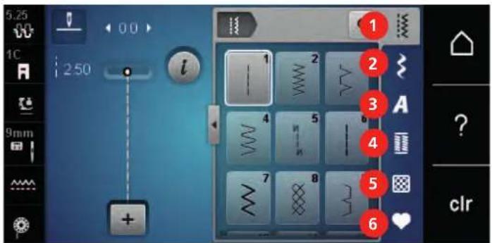BERNINA 480 - Oversigt touchskærm - 3