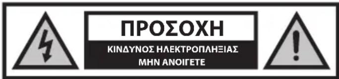 ΠΡΟΣΟΧΗ ΚΙΝΔΥΝΟΣ ΗΛΕΚΤΡΟΠΛΗΞΙΑΣ ΜΗΝ ΑΝΟΙΓΕΤΕ