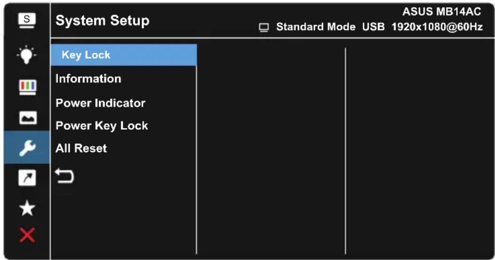 ASUS ZenScreen MB14AC - System Setup (Opsætning af system) - 3