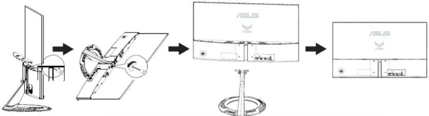 ASUS TUF Gaming VG249Q1R - Sådan aftages arm/stander - 2