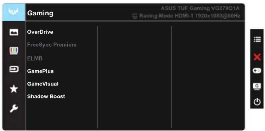 Gaming ASUS TUF Gaming VG279Q1A Racing Mode HDMI-1 1920x1080@60Hz OverDrive FreeSync Premium ELMB GamePlus GameVisual Shadow Boost