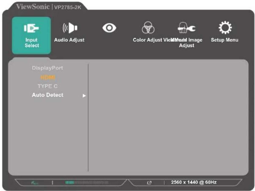 VIEWSONIC VP2785-2K - (تحديد الدخل) Input Select - 6