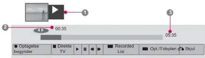 1 2 00:35 3 05:35 Optagelse begyder Direkte TV Recorded List Opt./Tidsplan Skjul