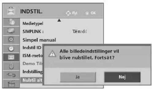 LG 42PJ550 - (gendannelse af de oprindelige fabriksindstillinger) - 2