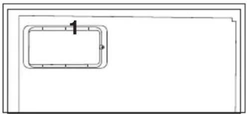 Simple line drawing of a rectangular frame with a numbered label '1' and a small dot, no text or symbols present.