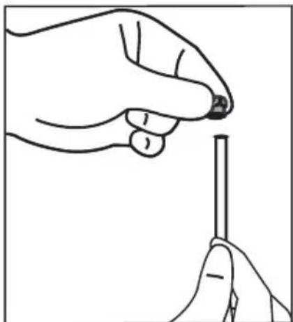 Line drawing of a hand holding a pen tip, no text or symbols present
