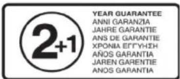 2+1 YEAR GUARANTEE ANNI GARANZIA JAHRE GARANTIE ANS DE GARANTIE XPONIA EFGYHSH AÑOS GARANTIA JAREN GARENTIE ANOS GARANTIA