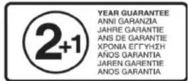 2+1 YEAR GUARANTEE ANNI GARANZIA JAHRE GARANTIE ANS DE GARANTIE XPONIA EGYHSH ANOS GARANTIA JAREN GARENTIE ANOS GARANTIA
