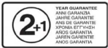 2+1 YEAR GUARANTEE ANNI GARANZIA JAHRE GARANTIE ANS DE GARANTIE XPONIA EFGYHSH AÑOS GARANTIA JAREN GARENTIE ANOS GARANTIA